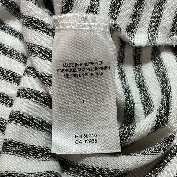 LUCKY BRAND Super Soft Grey / Cream Striped Hoodie Long Sleeve US Sz L - Picture 8 of 10